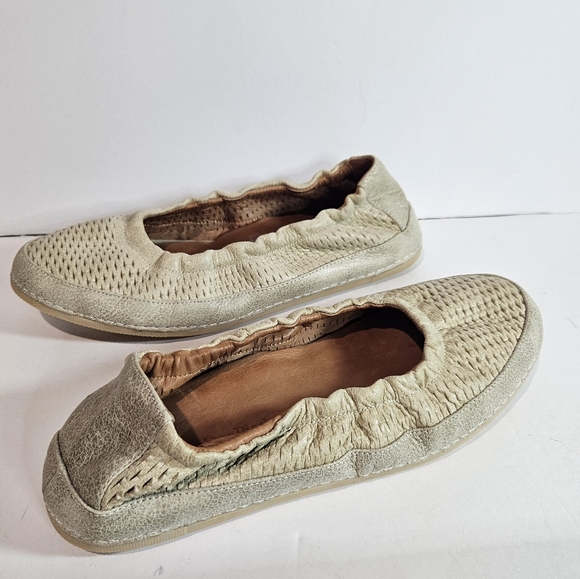 L'amour Des Pieds Womens Leather Ballet Slip-On Flats 8.5 Tan Textured Boho Chic - Picture 10 of 11